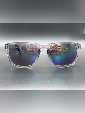 Unisex Body Glove Clear Frame Sunglasses with Blue-Green Mirrored Lenses